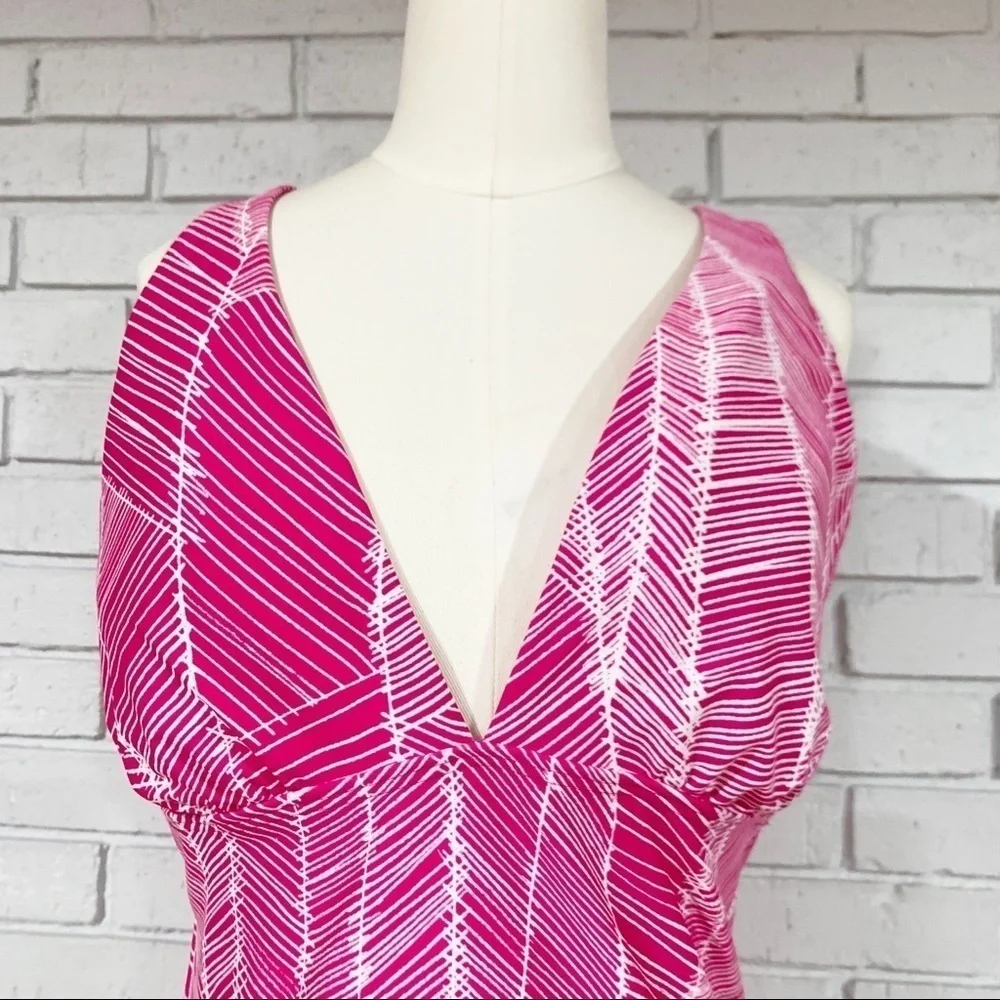 DKNY Pink‎ and White Striped Halter Swimsuit - Picture 3 of 10